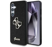 CG Mobile sous Licence Guess Coque pour S25 Plus Noir Fixed Glitter Big 4G Metal Logo