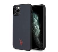 CG MOBILE U.S. Polo ASSN. Étui de téléphone pour iPhone 11 Pro Max en cuir véritable de type polo bleu marine, étui de protection durable et anti-rayures avec facile à clipser, absorption des chocs et