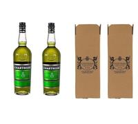 CG94 Chartreuse Verte Liqueur aux Herbes, 2 Bouteilles de 70 cl, 55% Vol, Coffret Global Dream