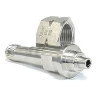 CGA679 1/4 pouce NPT mâle à 1/4 pouce Tube connecteur de raccord de tuyau en acier inoxydable for bouteilles de gaz-SUS316L, 1 pièce(CGA679-1/4 NPTM)
