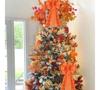 CGACCSD Automne | Ruban De Cime d'arbre Halloween | Ornements Artisanaux 2 Pièces Rubans d'automne pour Porte Mur Extérieur Intérieur Fête De Thanksgiving Maison Ferme Moisson