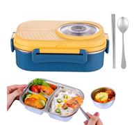 CGACCSD Boîte à sandwich en acier inoxydable pour | Récipient alimentaire anti-fuite à 3 compartiments, boîte à portable - Pour l'école, le bureau, les, les étudiants, les