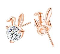 CGACCSD Boucles d'oreilles lapin, boucles d'oreilles lapin pour femmes - Boucles d'oreilles de lapin celtique pour filles - Bijoux de vacances de printemps en argent sterling, remplis de panier de