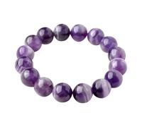 CGACCSD Bracelet en améthyste violette avec perles d'améthyste naturelle de 8 mm, bracelet en pierre faite à la main véritable, bracelet élastique de pour