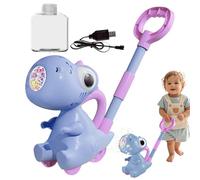 CGACCSD Bubble Blowing Push Toy, Bubble Lawn Mower | Fabricant de bulles avec lumière LED | 10 trous Jouet de poussée de dinosaure pour arrière-cour de jardin, amusement en plein air