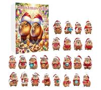 CGACCSD Calendrier De L'Avent - 2D Plat En Acrylique Mignon Et Amusant | 24 Jours D'Ornements De Capybara,Pour Miroirs, Arbres, Amis, Famille, Passionnés, Saison Des Fêtes, Maison, Fête