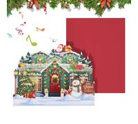 CGACCSD Cartes de Noël Pop-up | Cartes de Vœux de Noël avec Lumières et Musique pour Famille et Amis | Souhaits Festifs pour Exprimer des Sentiments Spécifiques | Pour Milléniaux Jeunes Générations