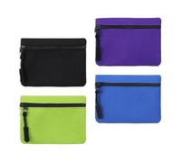 CGACCSD Coin Purse - Lot de 4 mini étuis pour cartes en toile | Pochette zippée pour la monnaie - Pour clés, cartes, écouteurs, adultes, école, voyage, shopping