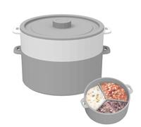 CGACCSD Cuiseur vapeur pour micro-ondes, double couche avec revêtement anti-adhésif, pliable, batterie de cuisine, cuiseur à micro-ondes, avec couvercle, pour aliments pour bébé, maïs, pâtes