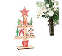 CGACCSD Décoration de table de Noël avec renne, enseigne de Noël en bois pour table avec arbre - Décoration saisonnière pour étagère étagère nappe maison