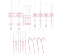 CGACCSD Décorations Glaçon pour Sapin De Noël,20 Pièces De Pendants Festifs en Acrylique Flocon De Neige,Fournitures De Fête Suspension Glaçon De Noël - pour Nouvel an Mariage Anniversaire Fenêtre