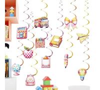 CGACCSD Décorations Spirales - Décorations à Spirales pour Bienvenue à l'école, 12 pièces guirlandes suspendues pour intérieur pour, Filles, étudiants, Enseignants