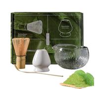 CGACCSD Ensemble de thé à, kit de fabrication de, accessoires de Bowl Spoon Whisk Broom - Outils polyvalents de fabrication de thé traditionnel, kit complet pour bureau