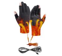 CGACCSD Gants chauffants, chauffe-mains électriques, gants d'hiver rechargeables par USB à deux doigts pour l'hiver, la moto, le travail, le ski et la chasse