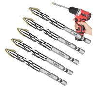 CGACCSD Jeu de Forets pour Maçonnerie | Outils de Réparation à Queue Hexagonale Excentrée,Kit de 5 Mèches Pour Maçonnerie Pour Béton,Pour Travaux sur Carrelage Bois Marbre Verre Ciment Métal Meubles