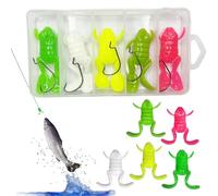 CGACCSD Lot de 5 leurres grenouilles réalistes avec hameçon pour eaux douces et salées, rivières, lacs, ruisseaux et marais