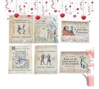 CGACCSD Lot de 6 cartes de Saint-Valentin vintage avec dictons humoristiques et amusants - Pour lui, mari, petit ami, garçon, petite amie