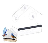 CGACCSD Mangeoire d'oiseaux pour Fenêtre - Mangeoire Fixée À La Fenêtre pour Observer Les Oiseaux Sauvages,en Acrylique pour Colibris, Pinsons et Mésanges, pour Observation en Intérieur et Extérieur,