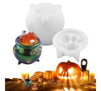 CGACCSD Moule Résine Époxy pour Halloween - Chaudron d'Halloween en Silicone pour Moulage - Moules Réutilisables Démoulage Facile Fournitures Création Garçons Filles Adultes