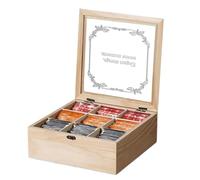 CGACCSD Organisateur de thé avec rangement - Boîte de rangement avec 9 compartiments pour infusions | Conteneur décoratif pour infusions - Cadeau pour amis, couples et collègues de travail