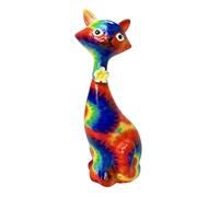 CGACCSD Statue d'animal de bureau - Sculpture animal en résine en forme de chat | Décoration de bureau colorée - Ornement souvenir - Table de chevet Cheminée Bibliothèque