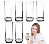 CGACCSD Verres À Boire,Grands Verres Hauts de 29cl - Tumblers Réutilisables Vaisselle à Boire 6 Pièces pour Maison Bord de Piscine Extérieur Terrasse Cocktail Whisky Thé Glacé Vin Bière