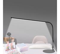 CGBE 60cm Lampe de Table Manucure: 360 ° Flexible Lampe de Bureau LED Anti-éblouissement pour Prothésiste Ongulaire - Luminosité Réglable - Contrôle Tactile - Pour Manucure Lecture Travail - Noir