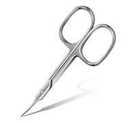 CGBE Ciseaux à Cuticules Professionnels Extra Tranchant Extra Fine | Ciseaux Coupe Cuticules Professionnels Lame Incurvée Acier Inoxydable, pour Peaux Mortes Cuticules Sourcils Cils (Argenté)