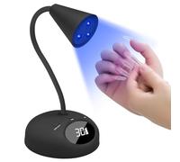 CGBE Mini Lampe UV Ongles: 18W LED Mini Lampe UV avec 4 Modes, Capteur Intelligent et Écran LCD, Portable Sèche-Ongles pour les Manucures DIY à Domicile ou en Salon (Black)