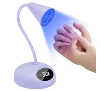 CGBE Mini Lampe UV Ongles: 18W LED Mini Lampe UV avec 4 Modes, Capteur Intelligent et Écran LCD, Portable Sèche-Ongles pour les Manucures DIY à Domicile ou en Salon (Purple)