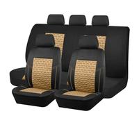 CGBWMB Housses Siège Auto Housse De Presse À Fermeture Éclair pour La Plupart des Voitures SUV 3 pour Dossier Siège Arrière Texture Pneu Ensemble Complet Universel(Black Beige 5 Seat)