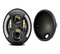 CGBWMB Phares Avant Pour Moto Phare LED Universel Rond Pour Moto De 7 Pouces Et 7,5 Pouces(A With bracket)