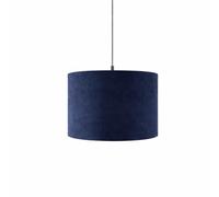 CGC Lighting Abat-jour de plafond d'intérieur en velours côtelé 30 cm Intérieur en soie assortie (bleu marine)