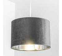CGC Lighting Abat-jour rond de luxe de lampe de plafond de tambour de pendant avec l'intérieur réfléchissant (Gris)