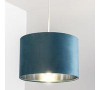 CGC Lighting Abat-jour rond de luxe de lampe de plafond de tambour de pendant avec l'intérieur réfléchissant (Sarcelle)