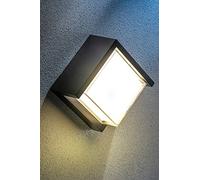 CGC Lighting Applique murale d'extérieur à LED noire, carrée, 4000k