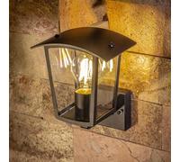 CGC Lighting Applique murale d'extérieur Éclairage noire lanterne diffuseur transparent LED IP44 E27 orientée vers le haut