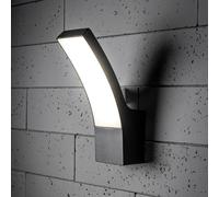 CGC Lighting Applique murale d'extérieur LED 4000k Blanc naturel Diffuseur LED opale intégré Éclairage étanche (Noir)