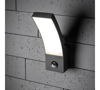 CGC Lighting Applique murale d'extérieur LED 4000k Blanc naturel Diffuseur LED opale intégré Éclairage étanche (Gris PIR)