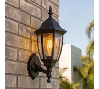 CGC Lighting Applique murale d'extérieur, noire, traditionnelle, vintage, résistante aux intempéries (Noir 2)