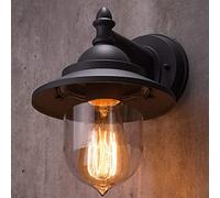 CGC Lighting applique murale exterieur Ampoule à vis standard du jardin extérieur E27 de lanterne décorative (Noir)