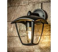 Cgc Lighting Applique Murale Exterieur Lanterne D'entraîneur De Mur Extérieur Noir Vers Le Bas De L'ampoule À Vis Standard Du Luminaire E27 De Direction