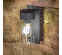 CGC Lighting Applique Murale Extérieure Éclairage Gris Foncé E27 Lanterne LED Diffuseur Transparent IP54