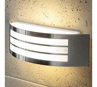 CGC Lighting Applique murale extérieure en acier inoxydable pour jardin, terrasse, porche, garage (Argent)