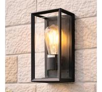 CGC Lighting Applique murale extérieure noire moderne, ampoule E27, alimentation secteur, jardin, porche, terrasse
