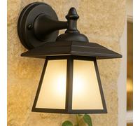 CGC Lighting Applique murale extérieure, traditionnelle, LED, Ampoule E27 (non incluse) (Opale noire)