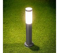 CGC Lighting Lampade Exterieur Chemin Borne lumineuse en acier inoxydable E27 Jardin Patio Porche Allée (Gris, Moyen)