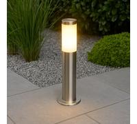 CGC Lighting Lampade Exterieur Chemin Borne lumineuse en acier inoxydable E27 Jardin Patio Porche Allée (Argent, Moyen)