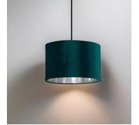 CGC Lighting Lampe de table suspendue à abat-jour tambour intérieur 30 cm vert argent