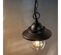 CGC Lighting Lanterne murale d'extérieur d'extérieur pour jardin, porche, terrasse, jardin, véranda, abri de jardin, véranda, abri de jardin, vintage, rétro (noir suspendu)